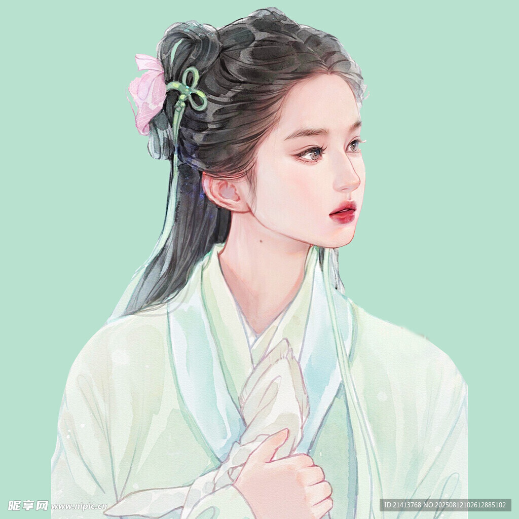 古风佳人 青丝簪花