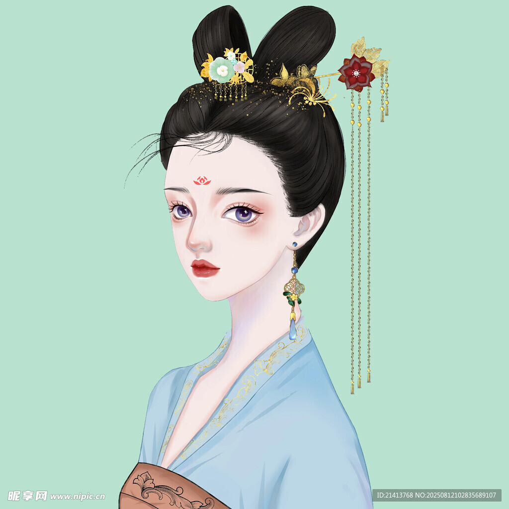 古风女子典雅发髻造型