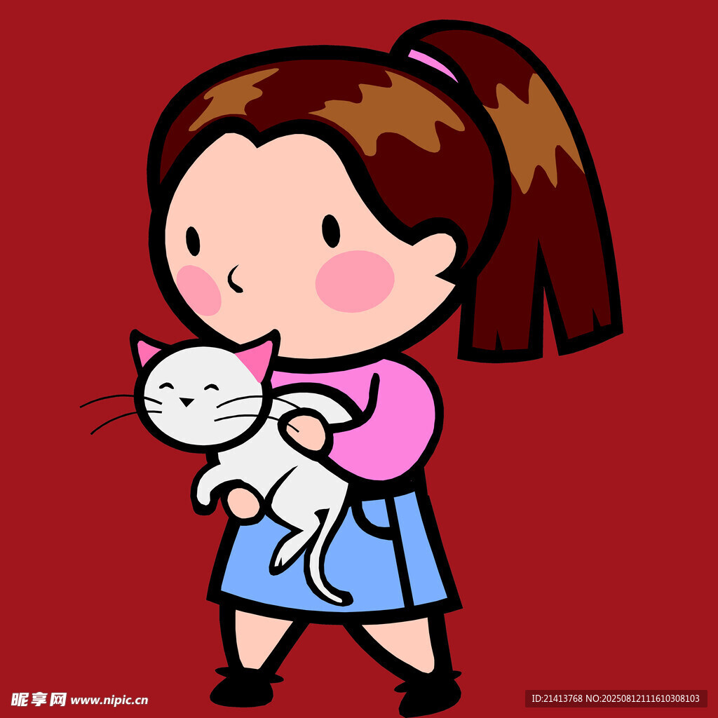抱猫女孩