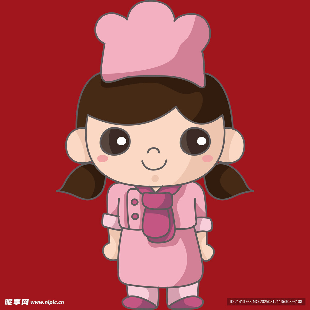 可爱粉色系小厨师形象