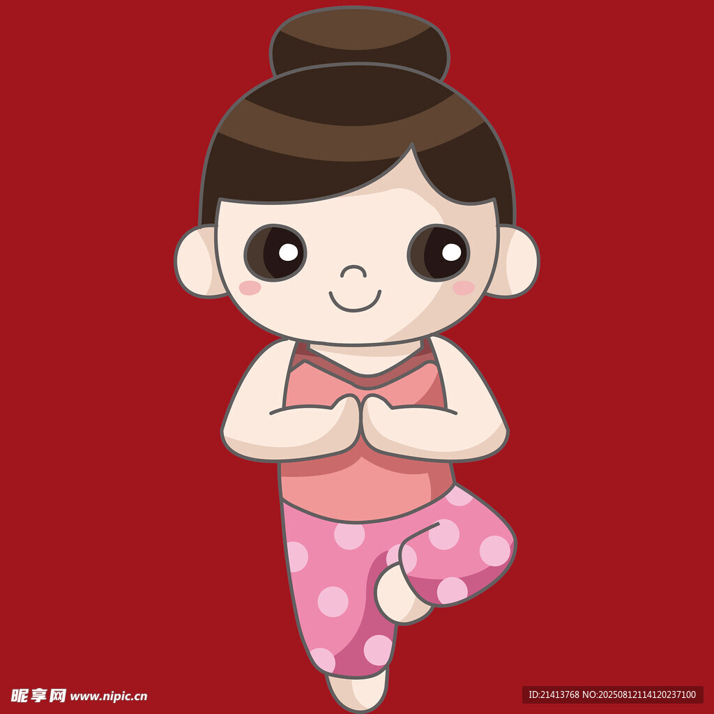 可爱女孩做瑜伽