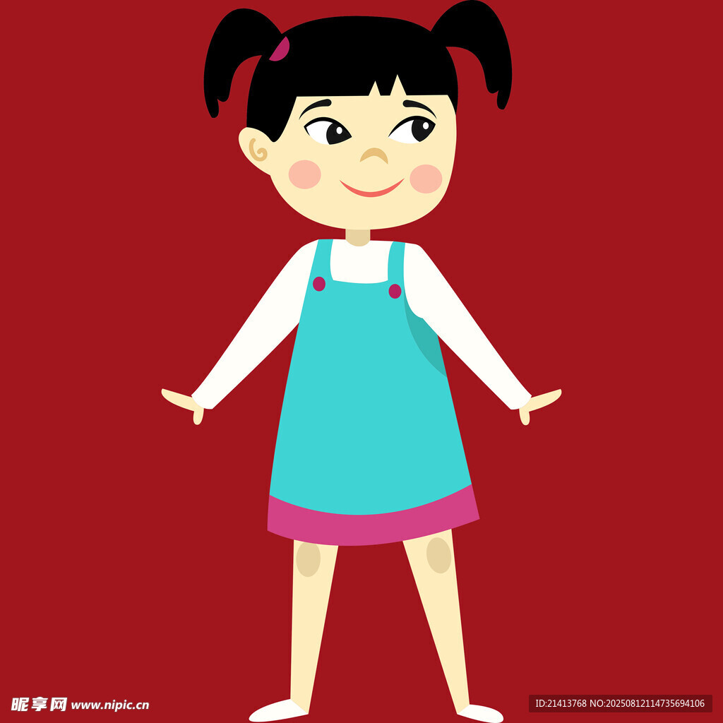 可爱双马尾小女孩形象