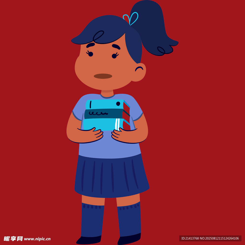 抱平板的可爱小女孩
