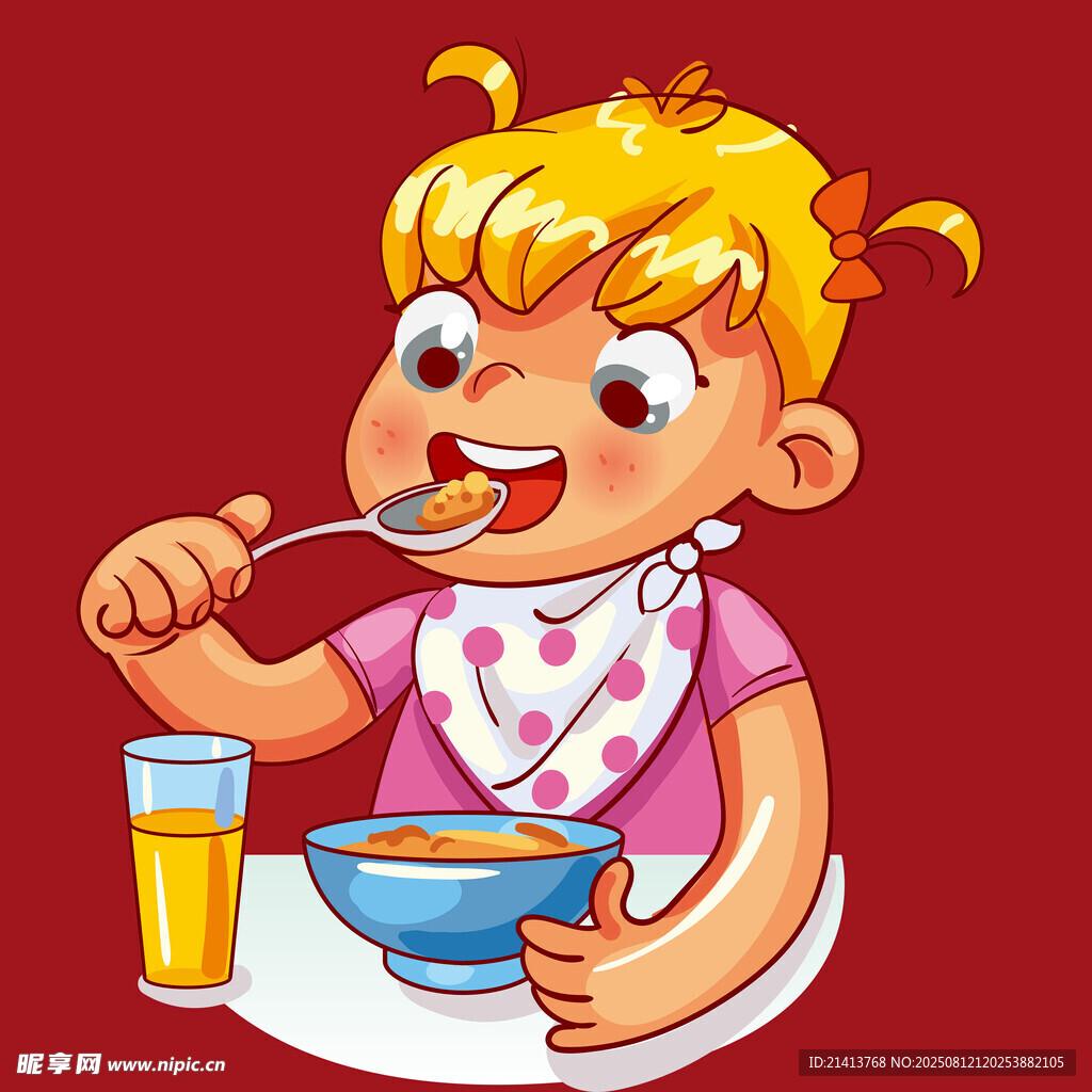 小女孩开心用餐时刻