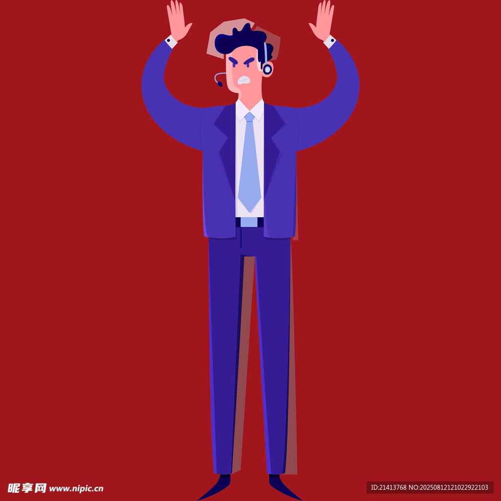 商务人士高举双手显激动