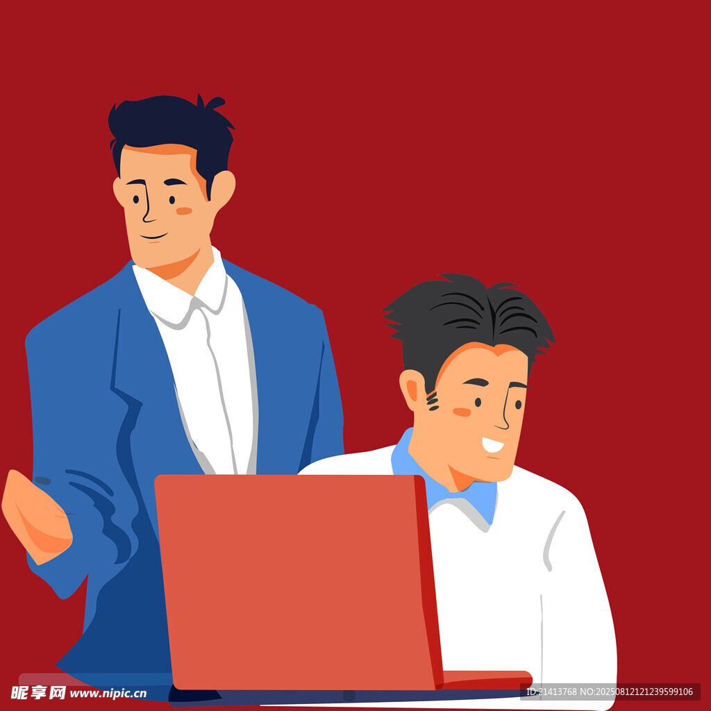 商务人士协作使用笔记本电脑