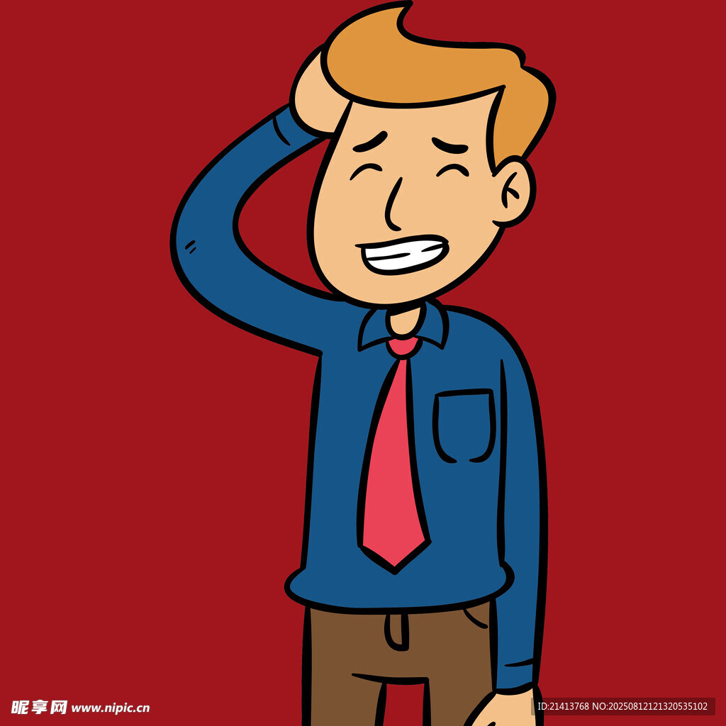 挠头的商务男士