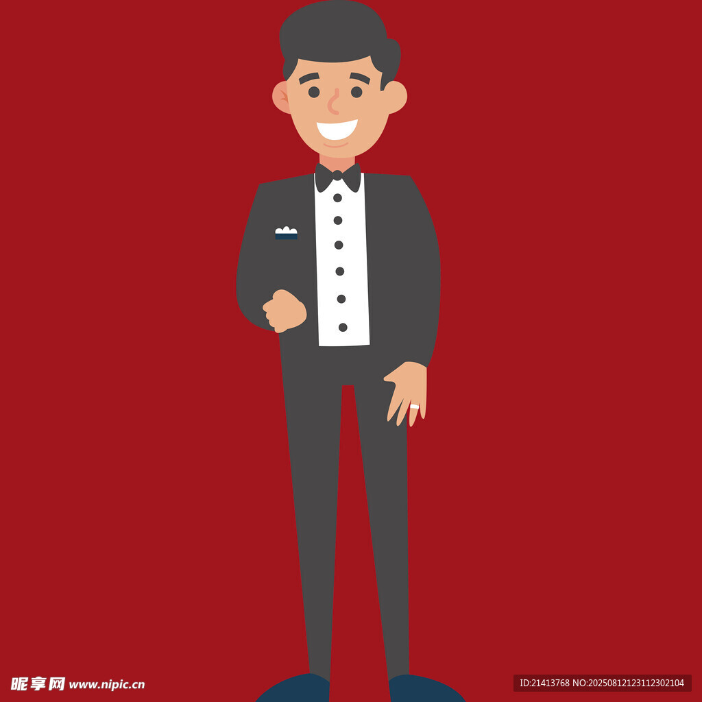 身着礼服的帅气男性