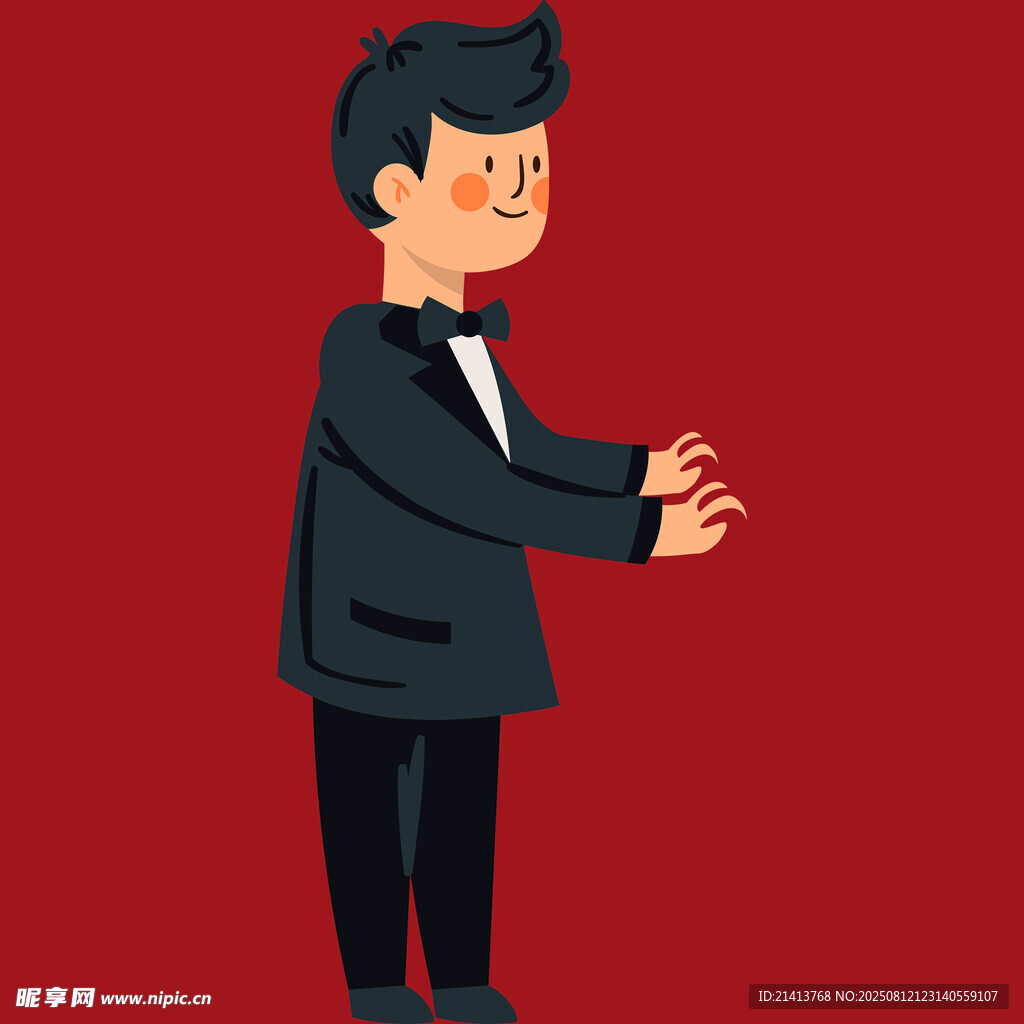 身着礼服的绅士鞠躬