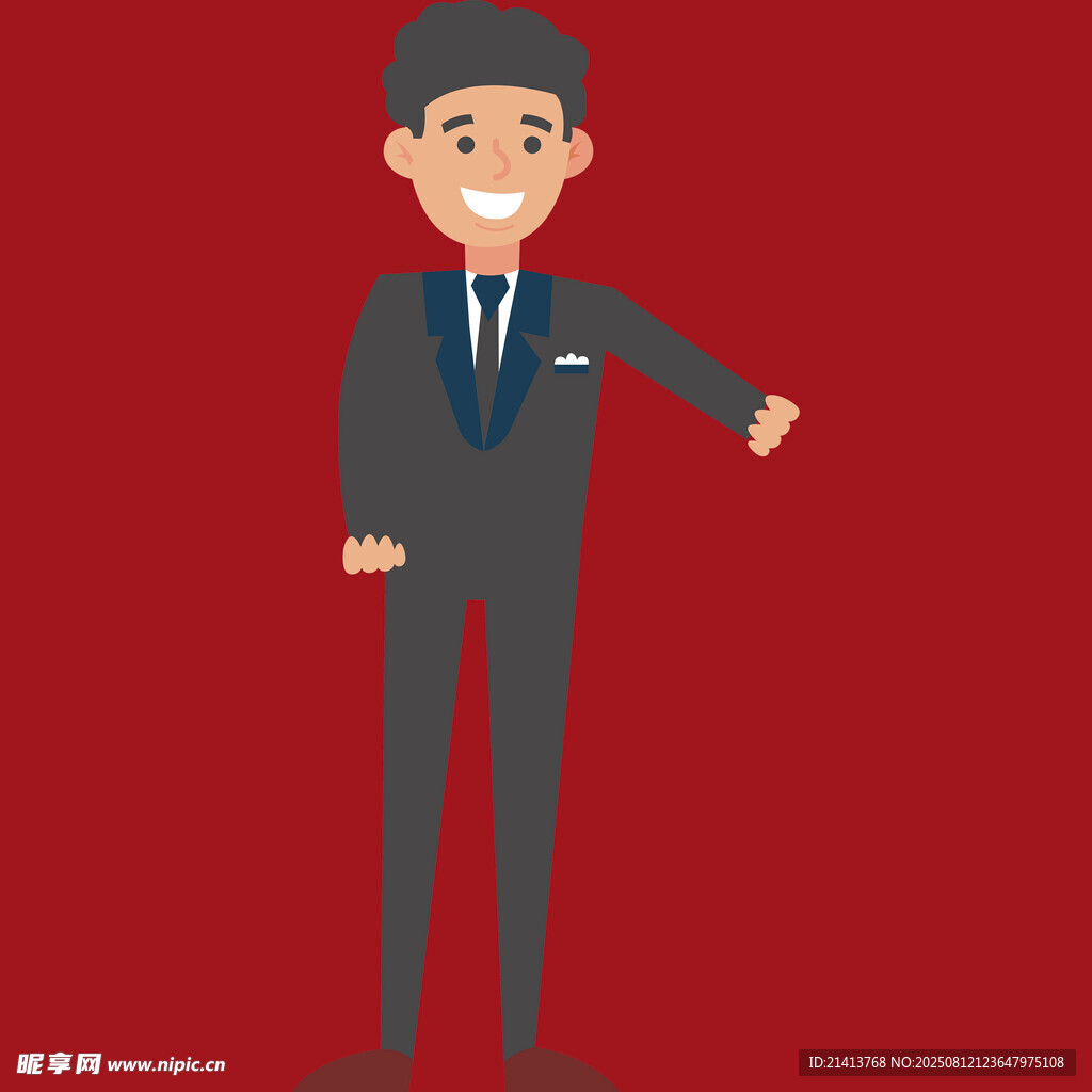 商务男士指引动作形象
