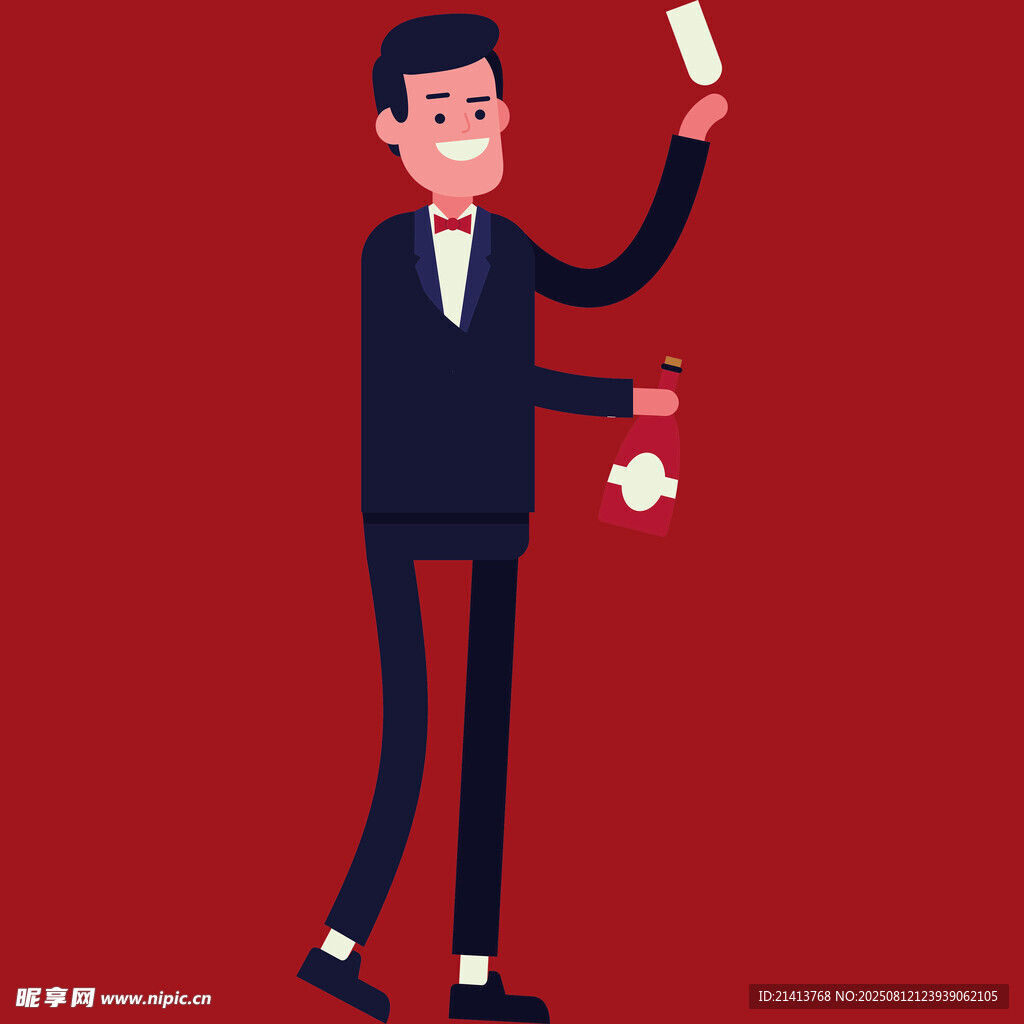 西装男子潇洒抛洒纸张