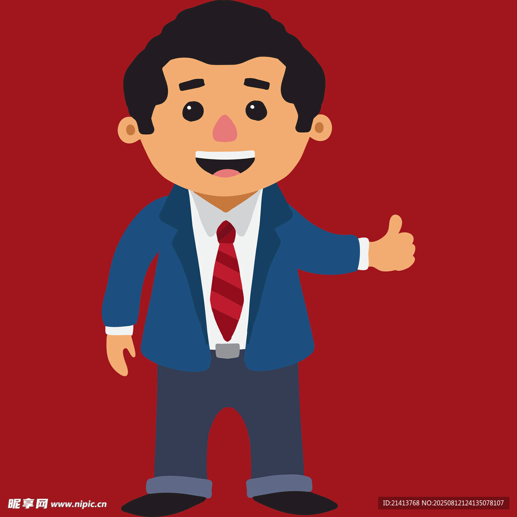 商务男士点赞示意
