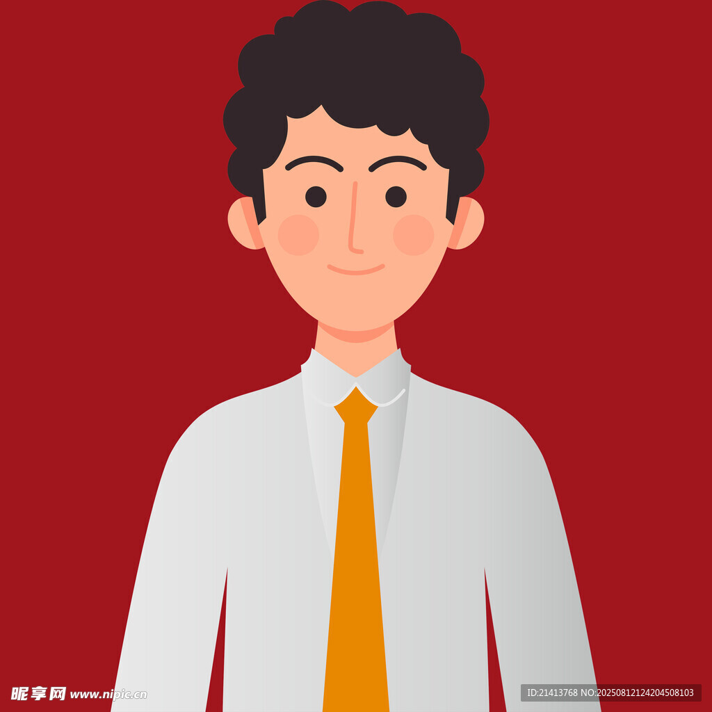 穿白衬衫系黄领带的男士