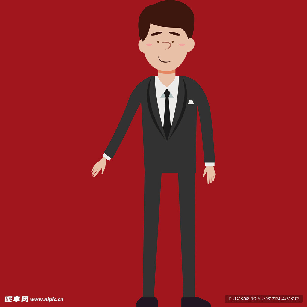 穿西装的卡通男士形象