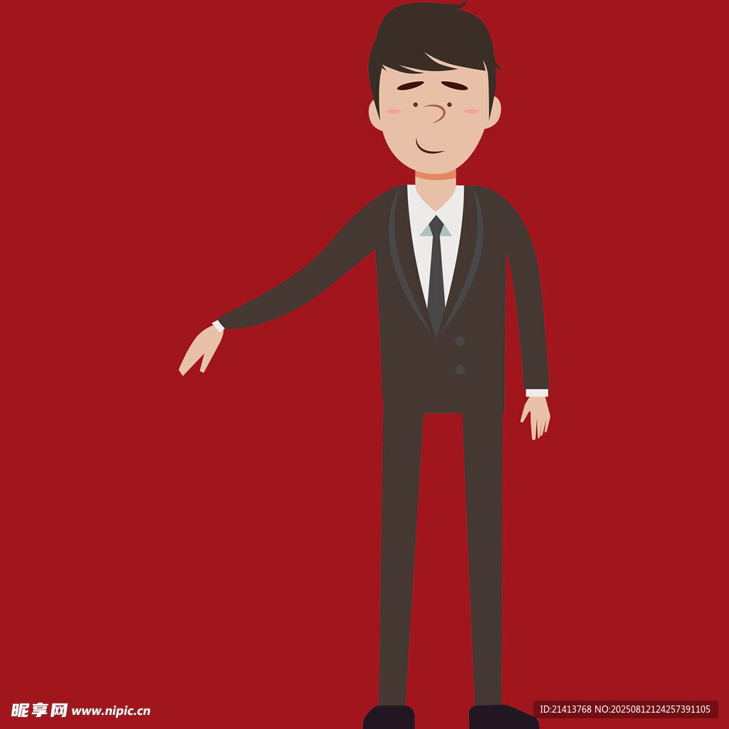 商务男士伸手示意动作