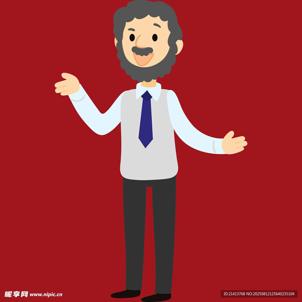 商务男士摊手展示姿态