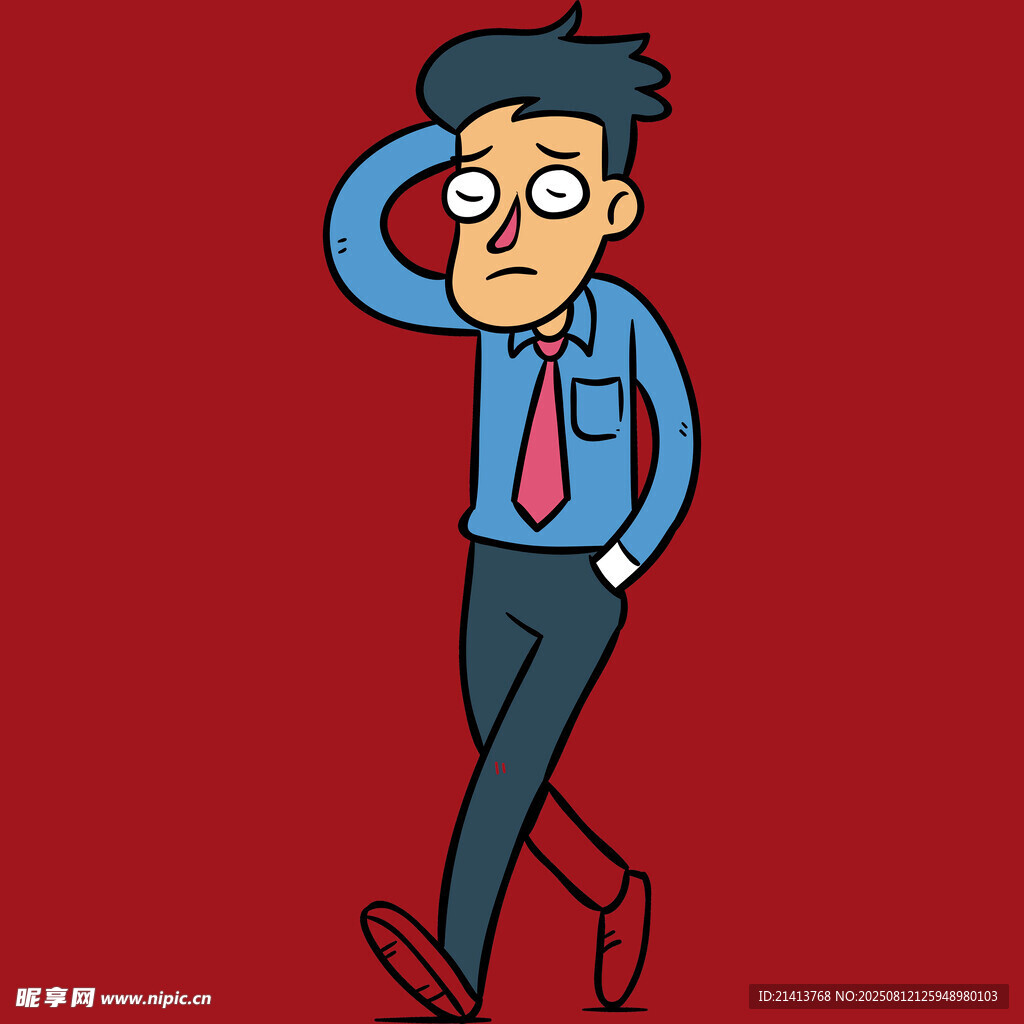 商务男士行走思考瞬间