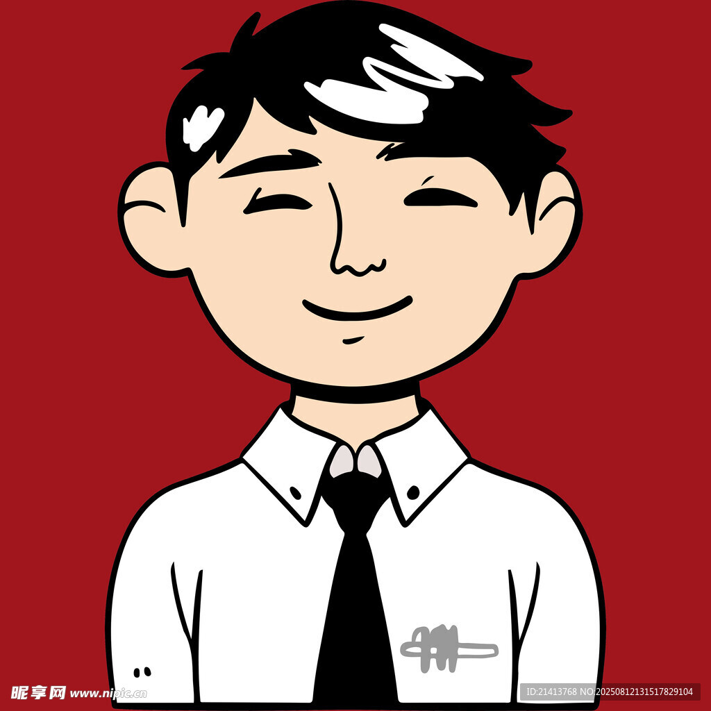 卡通风格微笑男士形象