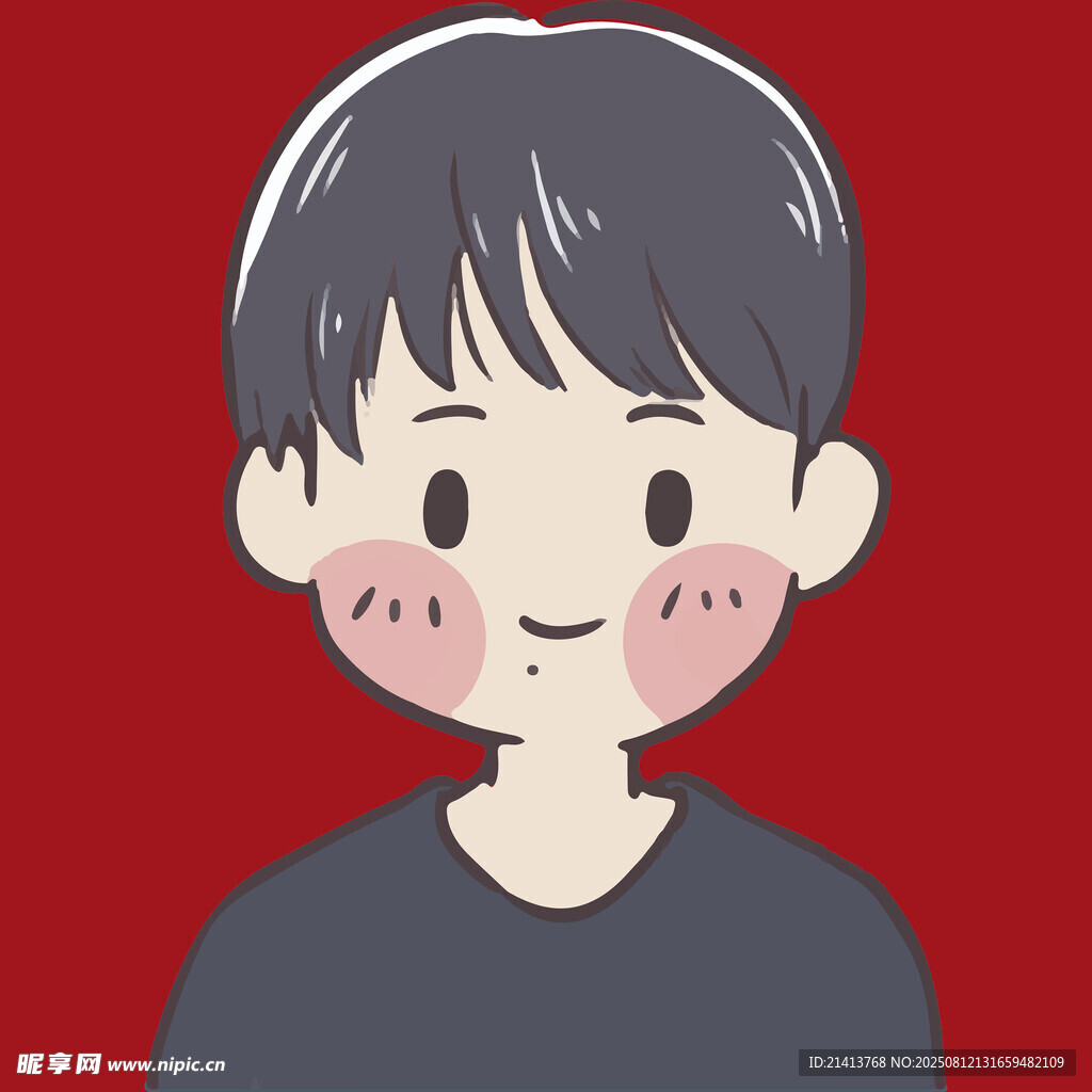 可爱短发男孩微笑头像