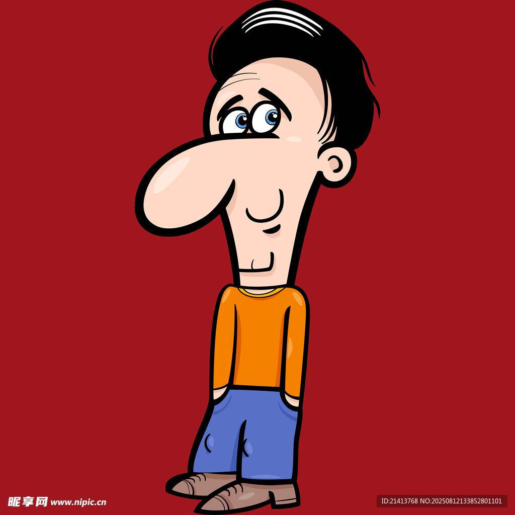 卡通男子微笑形象