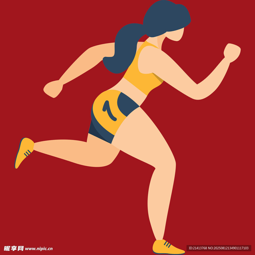 奔跑的活力女性