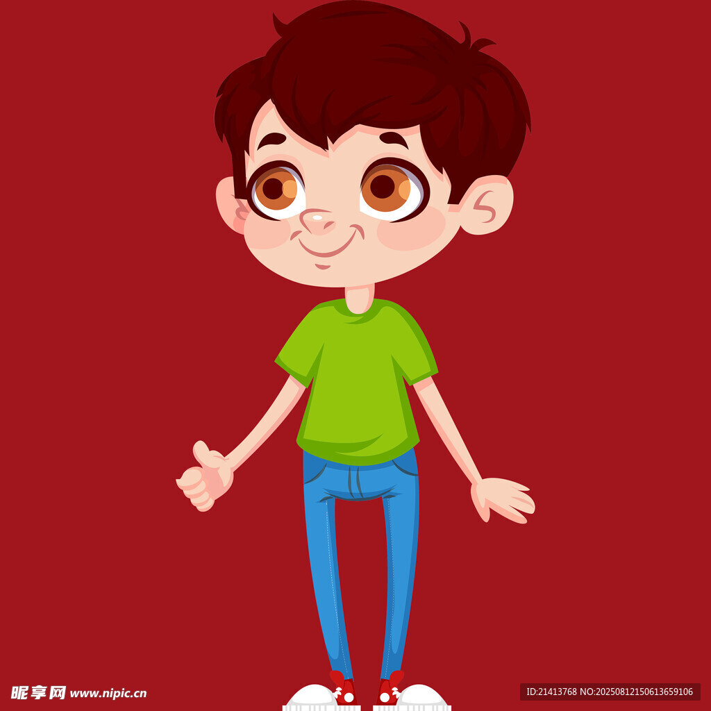 戴眼镜的开朗小男孩