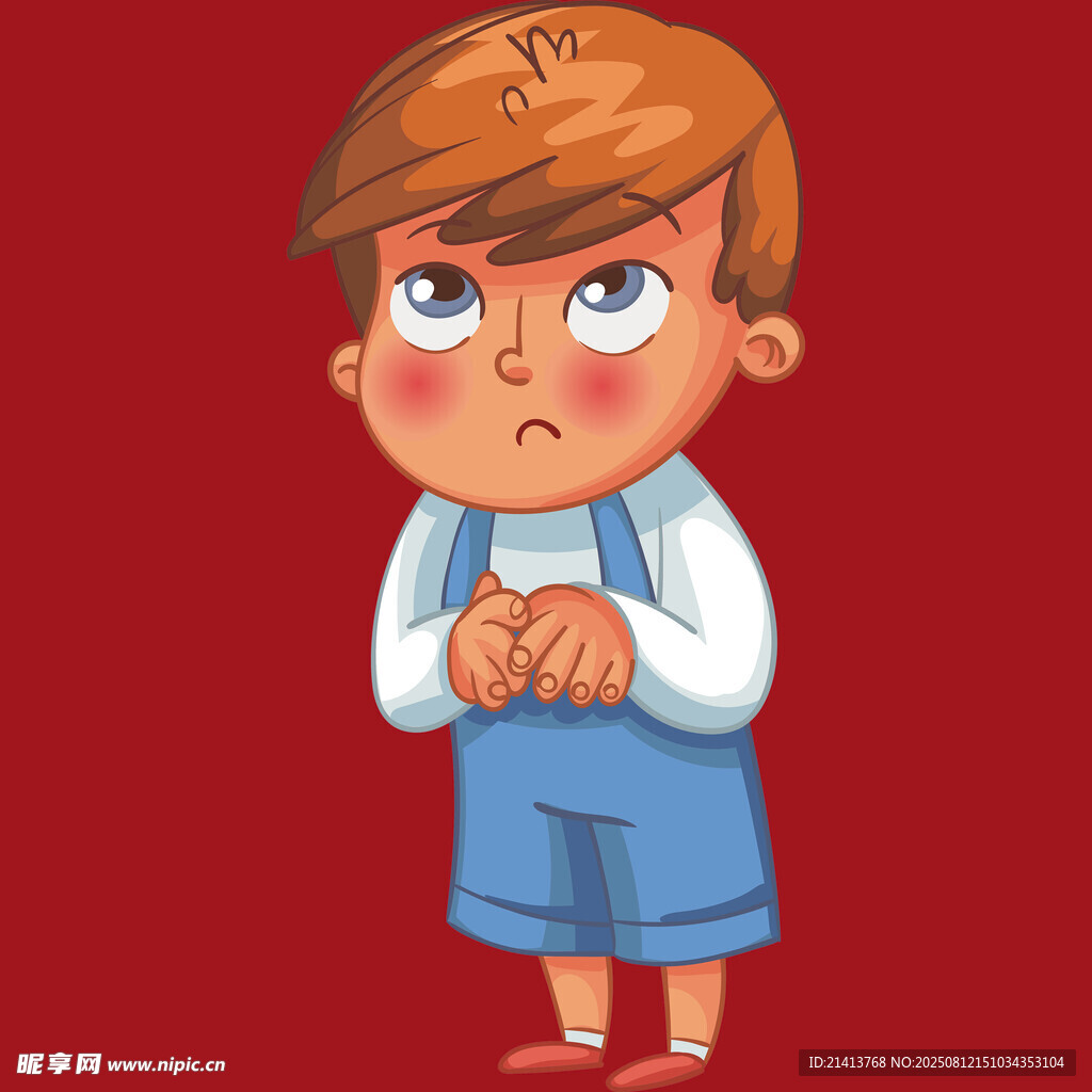 生气小男孩卡通形象