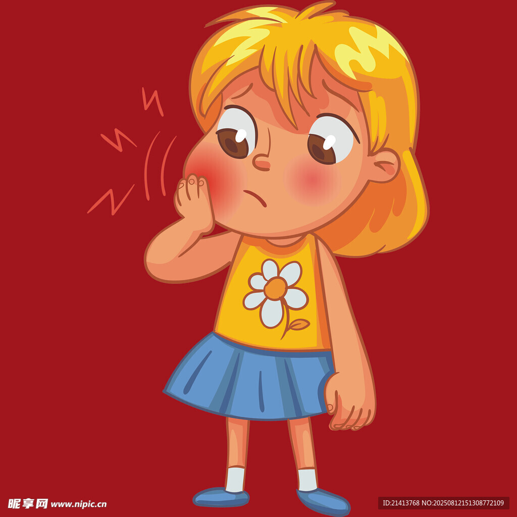 小女孩害羞捂嘴的可爱瞬间