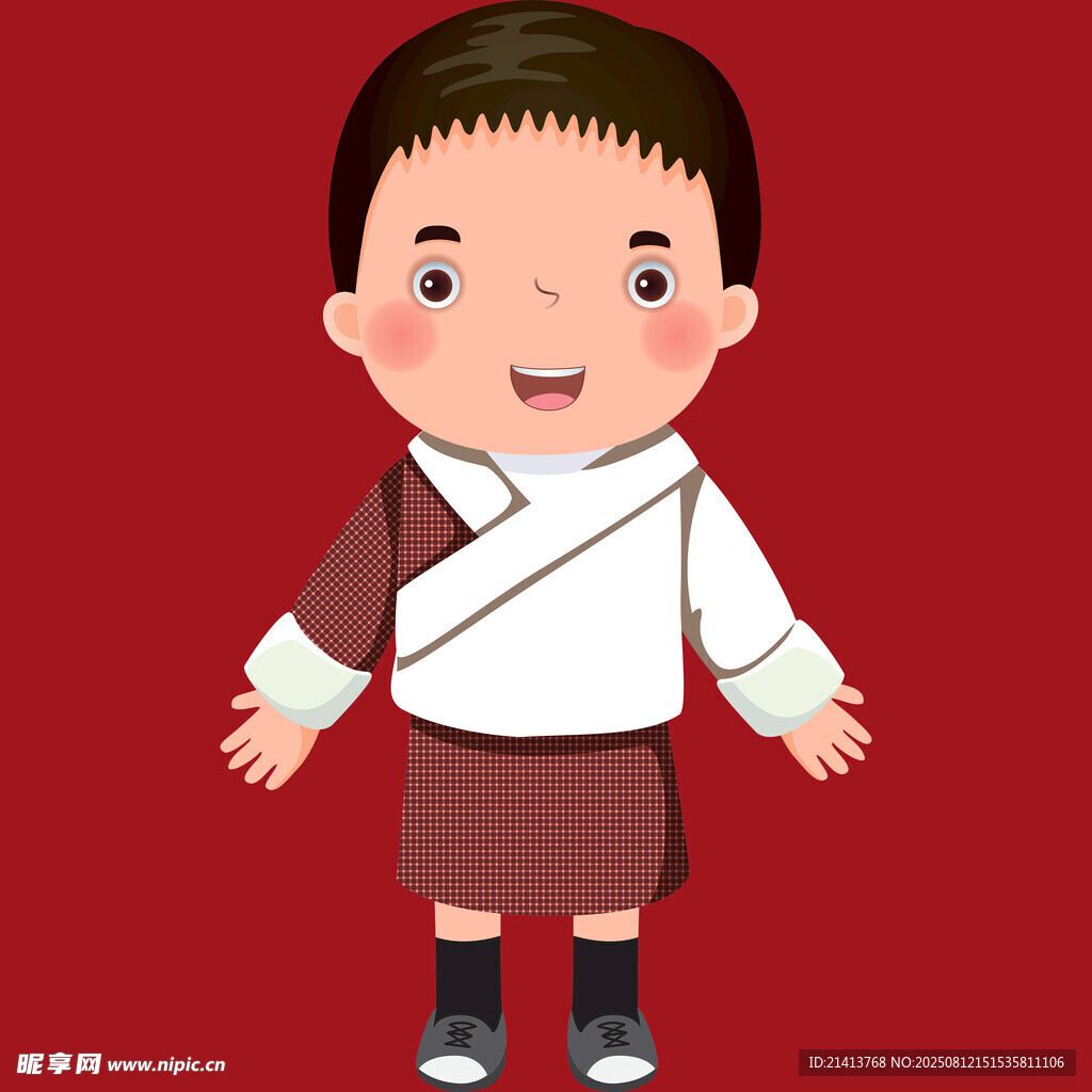 身着传统服饰的可爱男孩