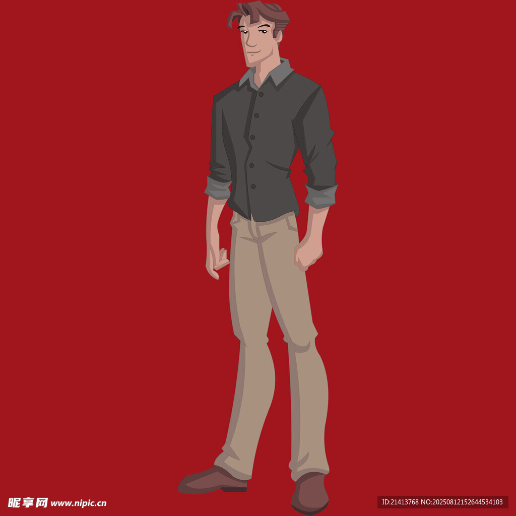 站立男性人物形象展示