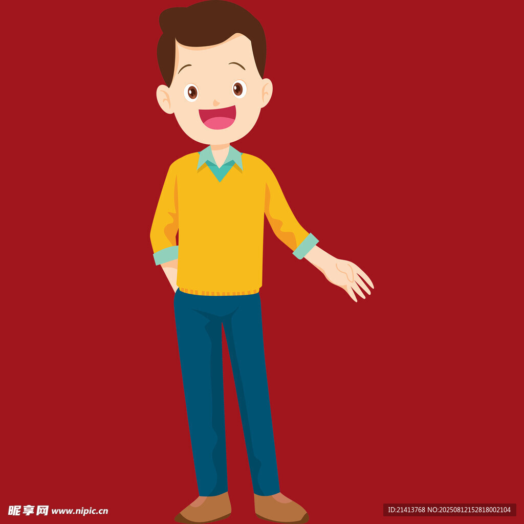 穿黄衣男孩开心打招呼