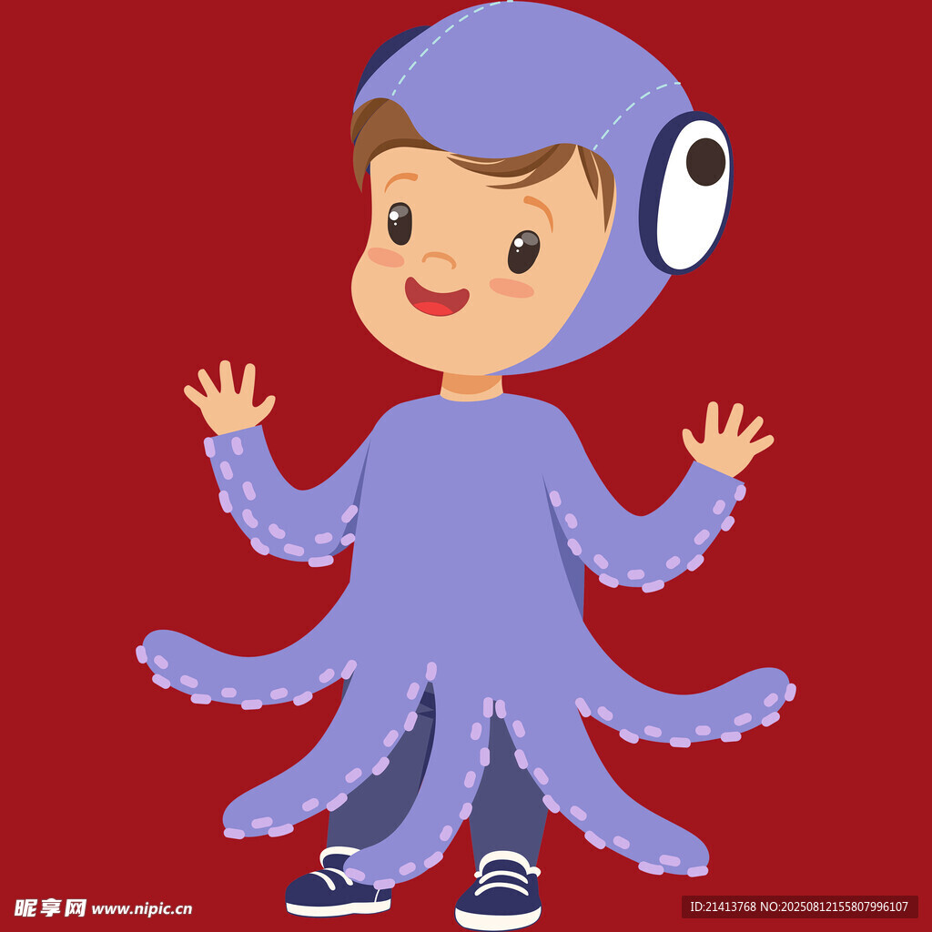 穿章鱼服装的可爱小男孩