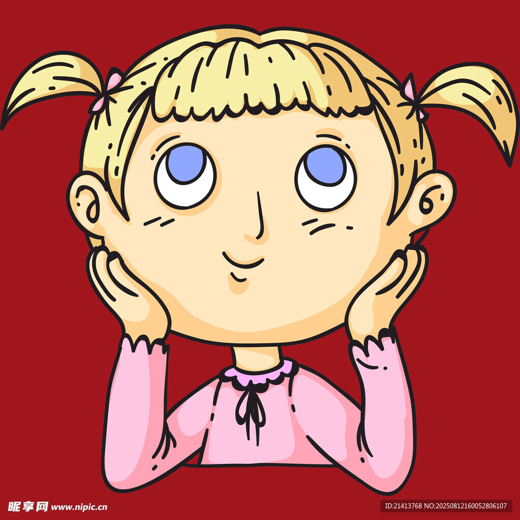 扎双马尾的可爱小女孩