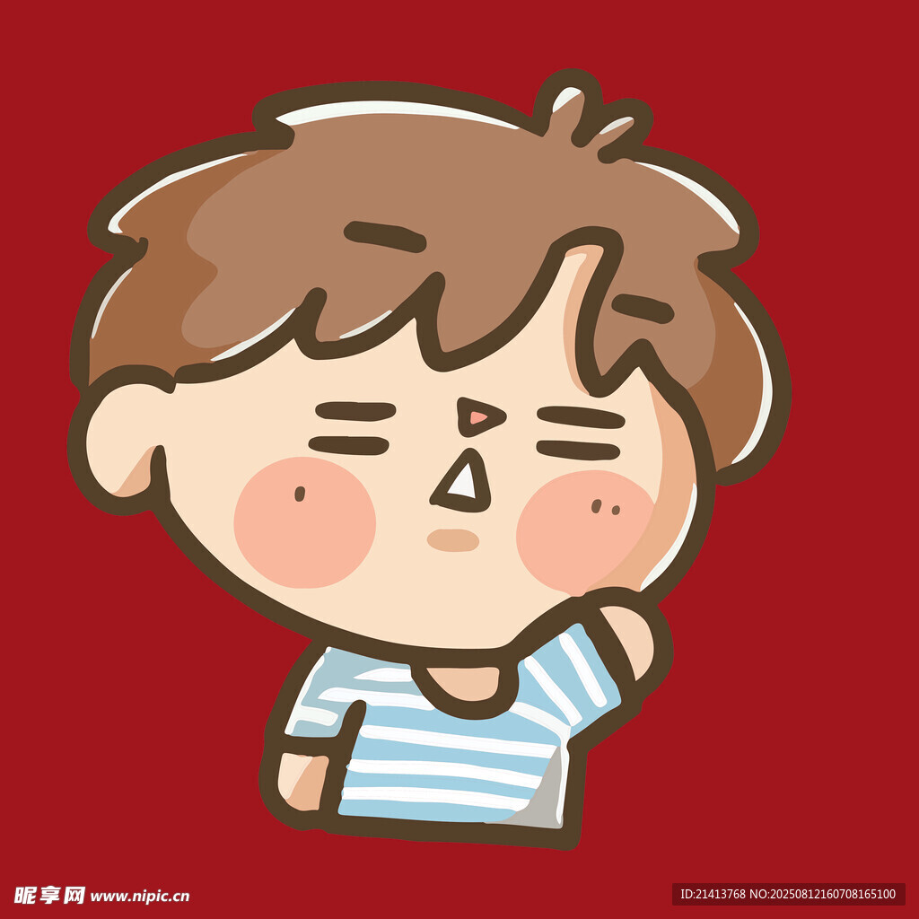 可爱男孩嘟嘴表情