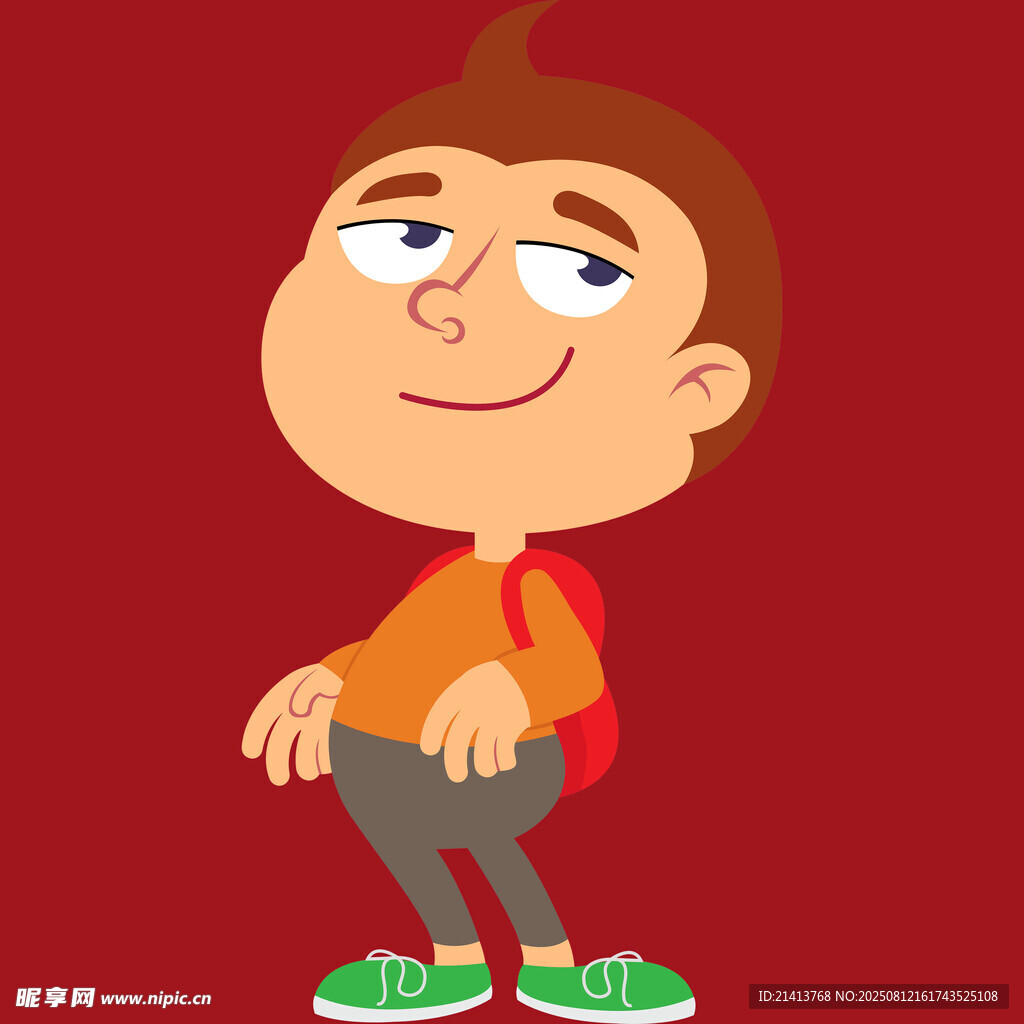 俏皮男孩的活力姿态