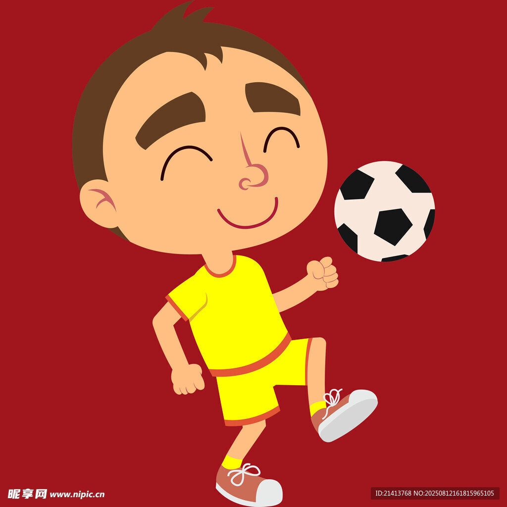 踢足球的快乐小男孩
