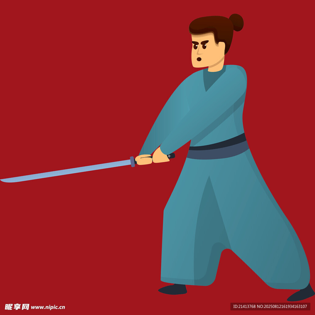 持剑武者英姿