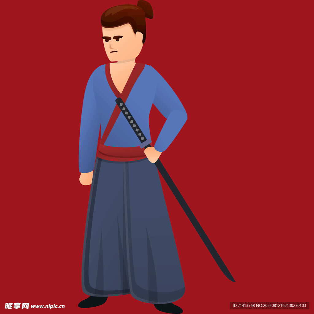 古代持剑武士形象