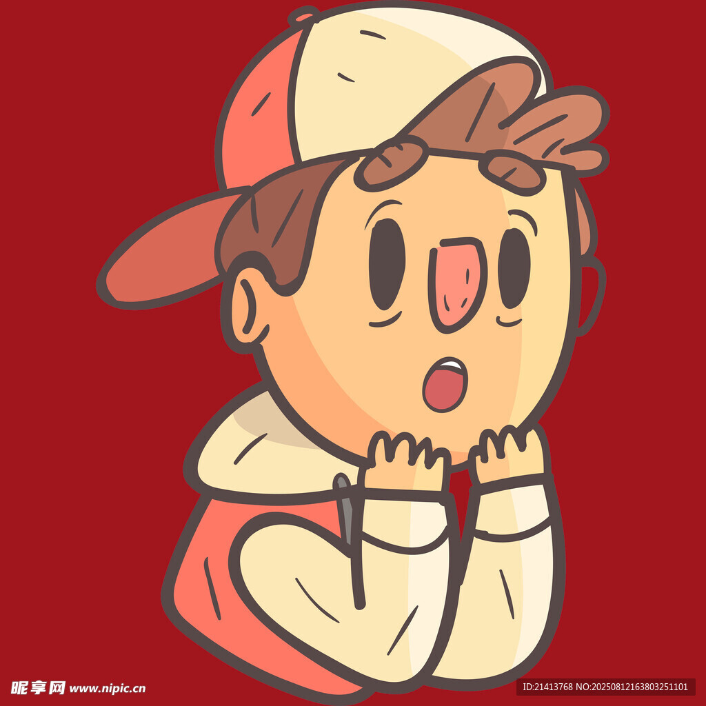 戴帽卡通男孩可爱表情