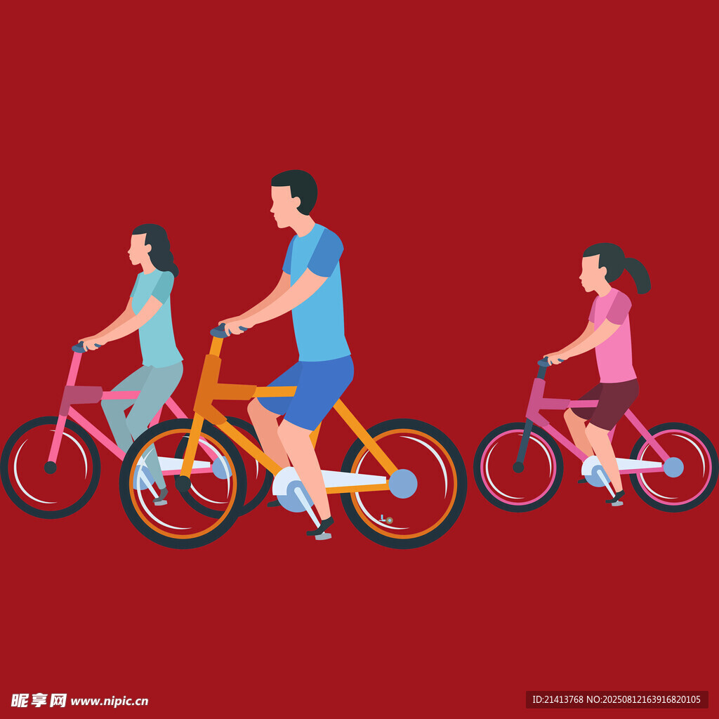 家庭骑行欢乐时光