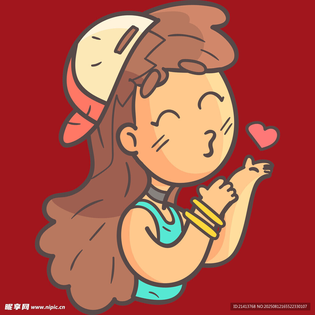 俏皮女孩送爱心