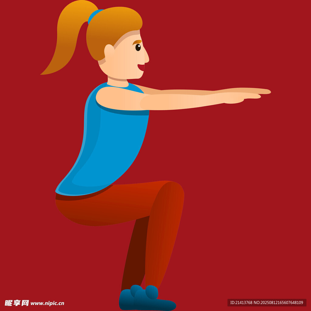 女子做深蹲健身动作