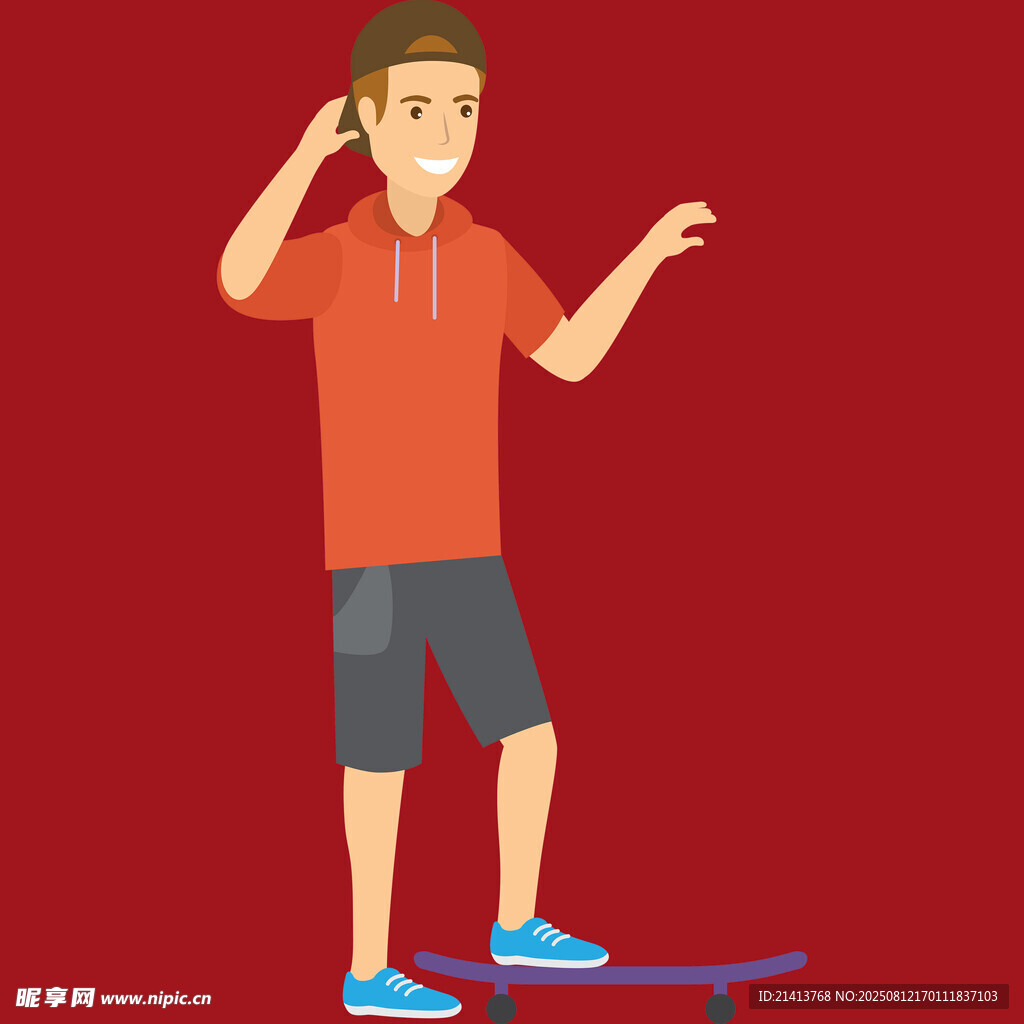 滑板少年动感瞬间