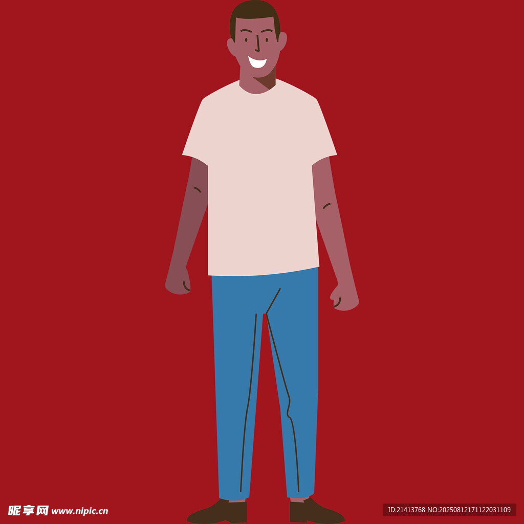 站立的黑人男性形象