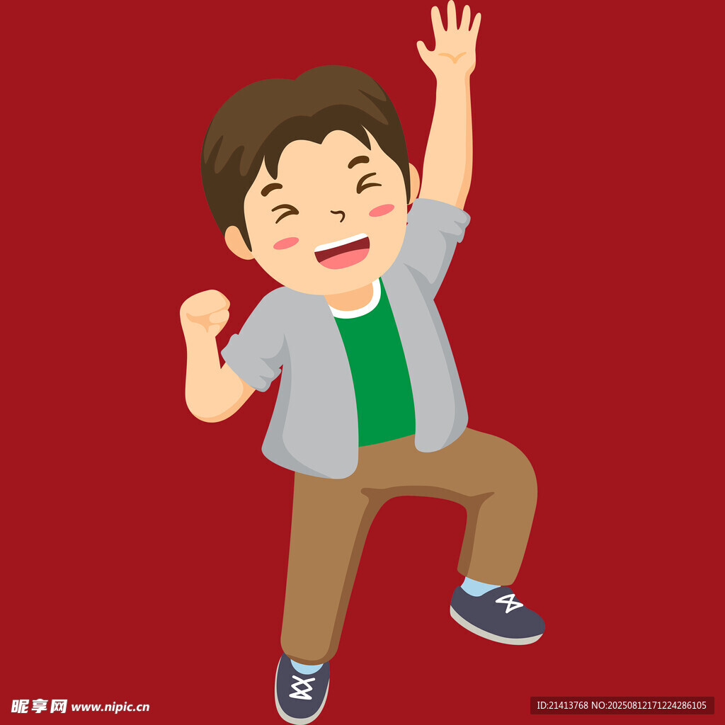 活力少年欢快起舞