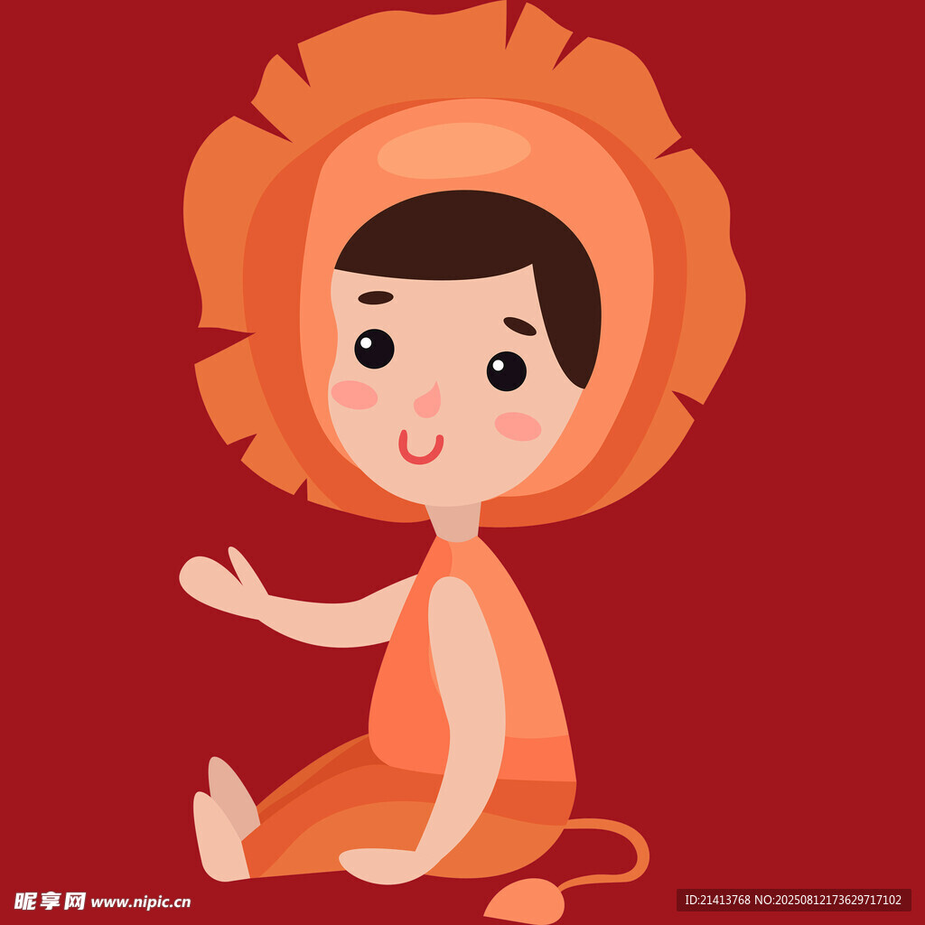 可爱小狮子装扮的孩童