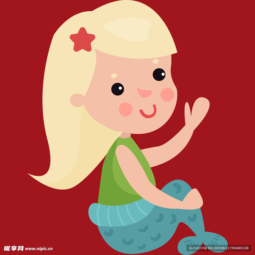 可爱金发小女孩挥手