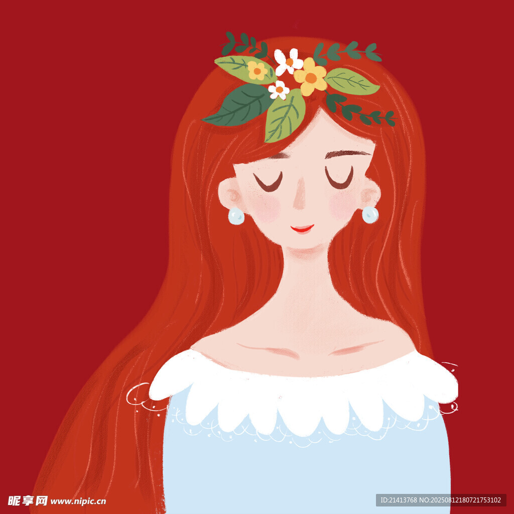 红发花环少女的静谧时刻