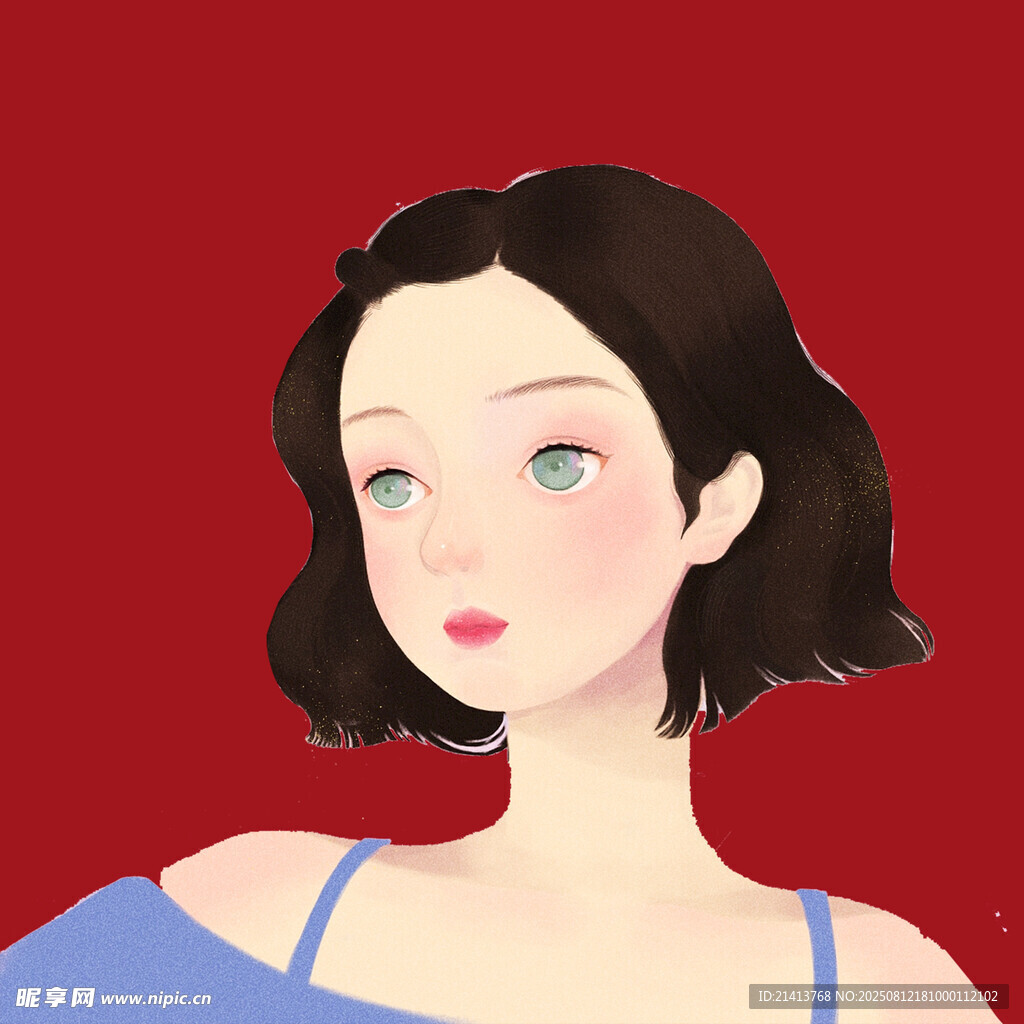 短发蓝眼时尚女孩形象