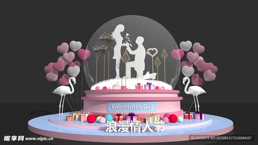 浪漫婚礼主题蛋糕装饰
